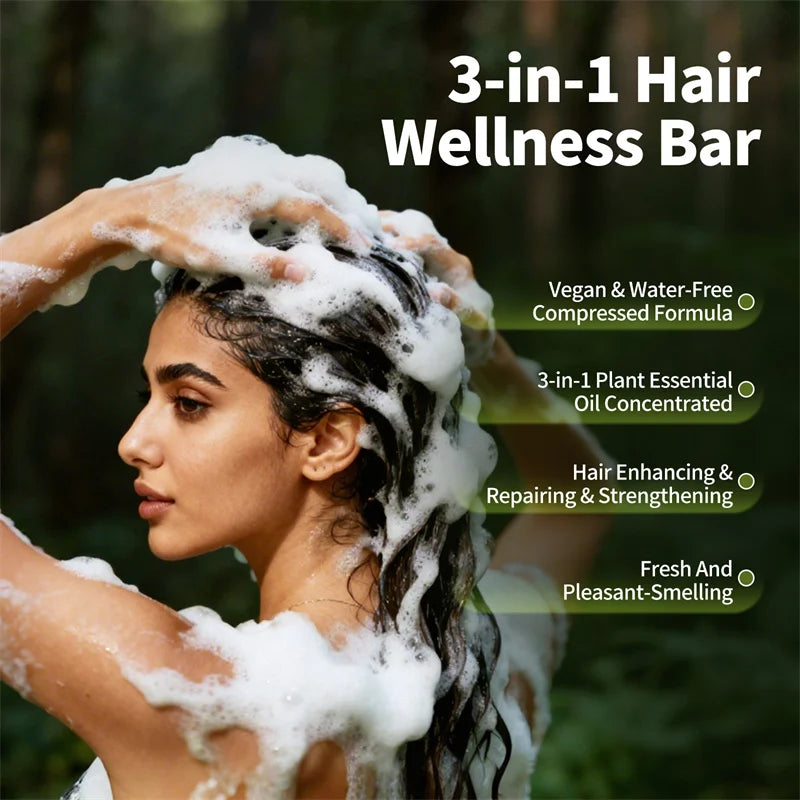 Usman Grass & Platycladus Herbal Shampoo Soap Natural Hair Loss Treat Strengthens Roots Controls Oil Cleanses Scalp Hair Growth