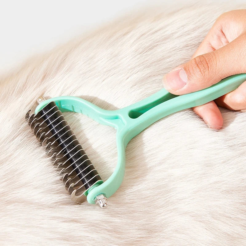 Cat brush Cat Fur Knot Cutter Pets Hair Removal Comb Dog Grooming Shedding Tools Double sided Stainless Brush Pet Products