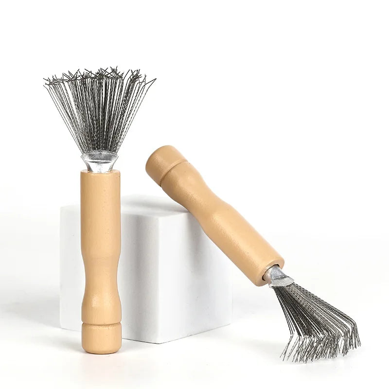 Comb Hair Brush Cleaner Wooden Handle Cleaning Brush Remover Embedded Beauty Tools Cleaning Products Cleaning Supplies