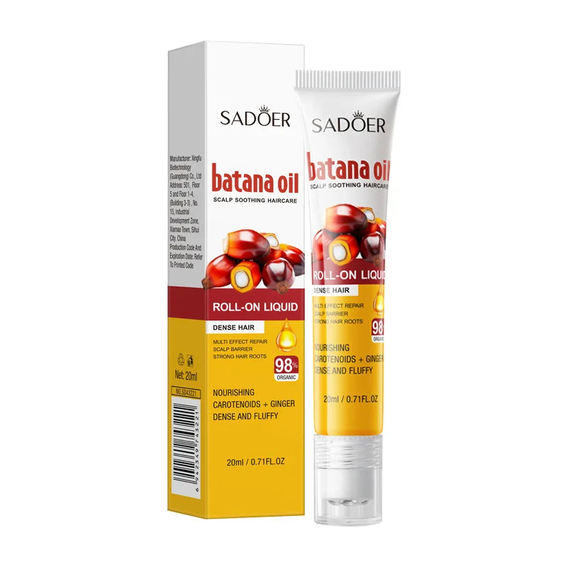 Fast Hair Growth Batana Oil Hair Growth Serum Anti Hair Loss Regrowth Thicken Baldness Nourish Roller Ball Root Hair Health Care