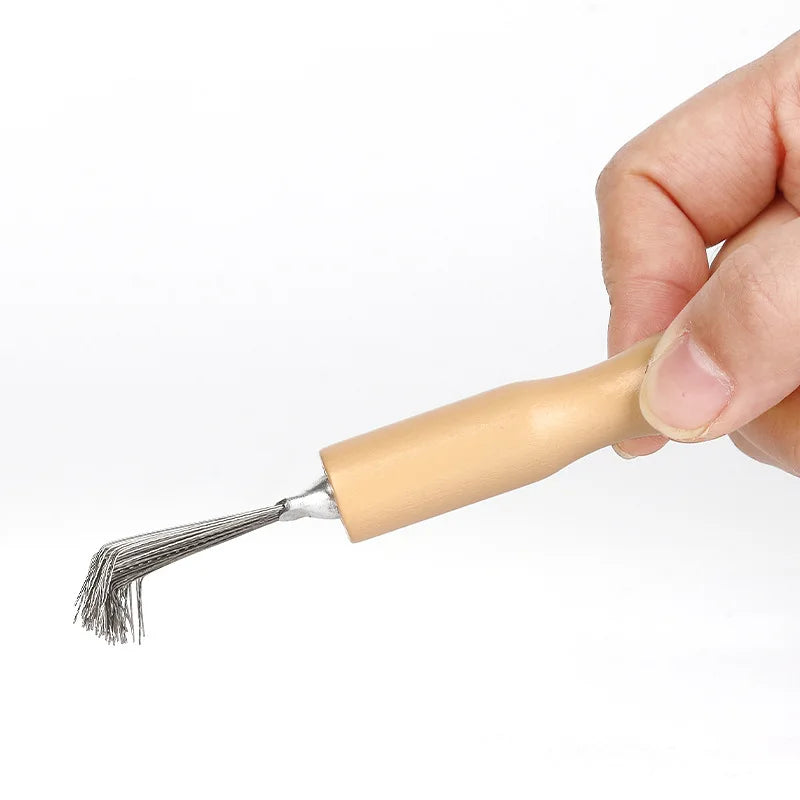 Comb Hair Brush Cleaner Wooden Handle Cleaning Brush Remover Embedded Beauty Tools Cleaning Products Cleaning Supplies