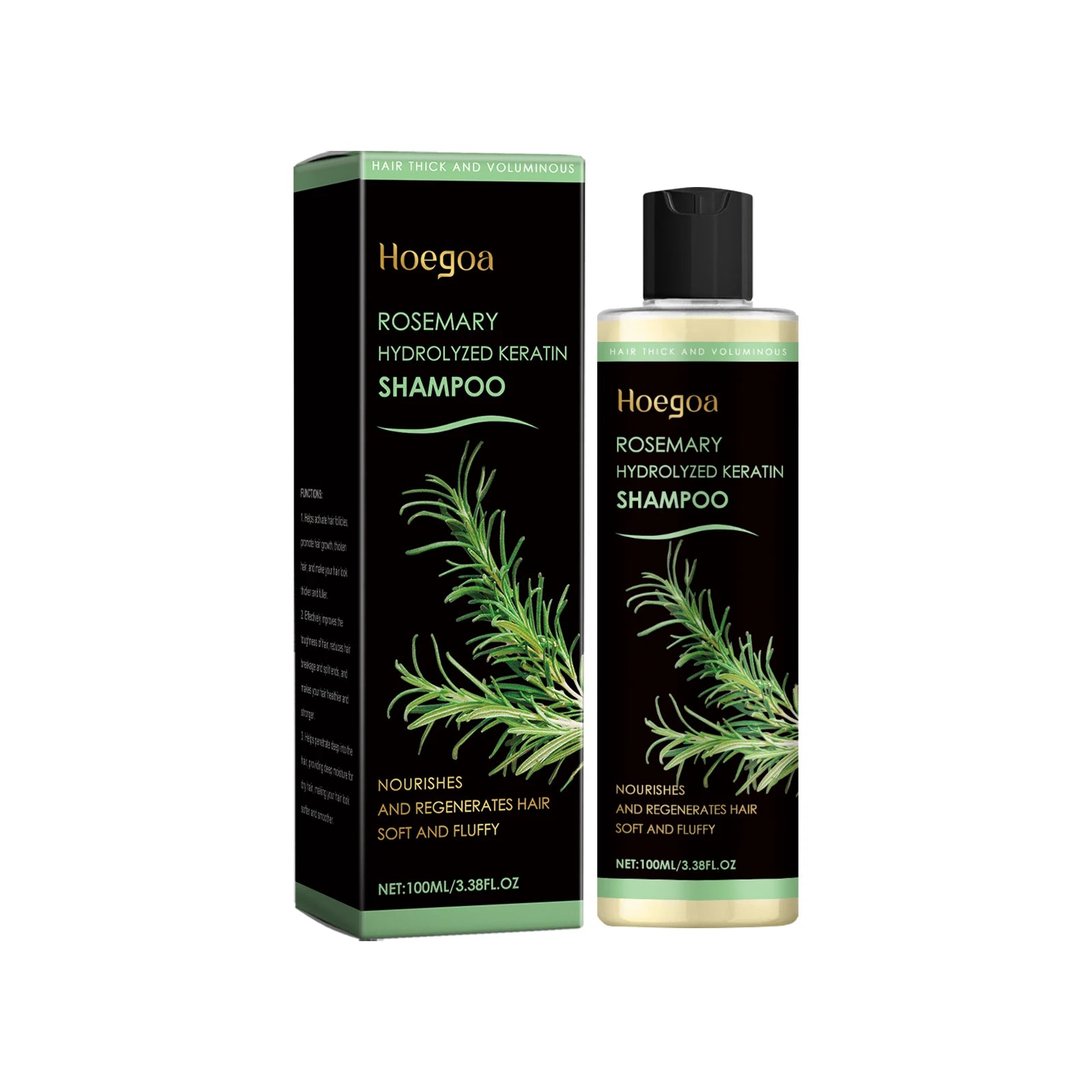 Organic Rosemary Hair Growth Shampoo Thickening Hydrolyzed Keratin Dry Frizzy Damaged Repair Moisturizing Scalp Cleaning Shampoo