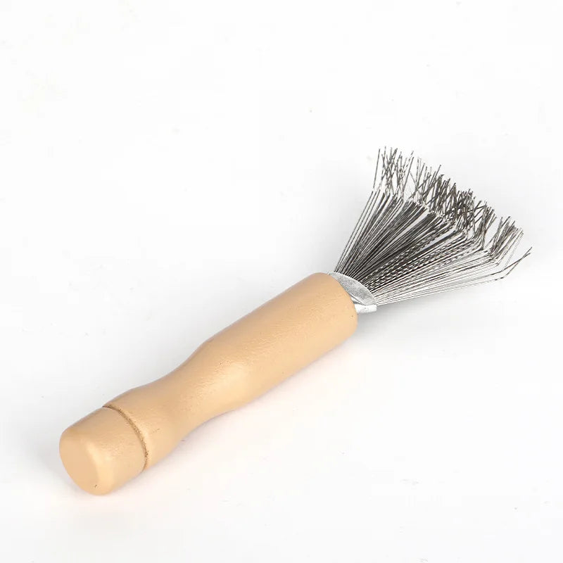 Comb Hair Brush Cleaner Wooden Handle Cleaning Brush Remover Embedded Beauty Tools Cleaning Products Cleaning Supplies