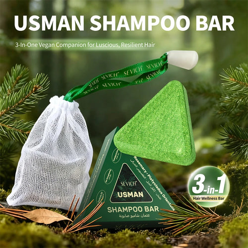 120g Usman Grass & Platycladus Shampoo Soap Strengthen Hair Root Growth Shampoo Bar Natural Herbal Hair loss treatment Hair Care