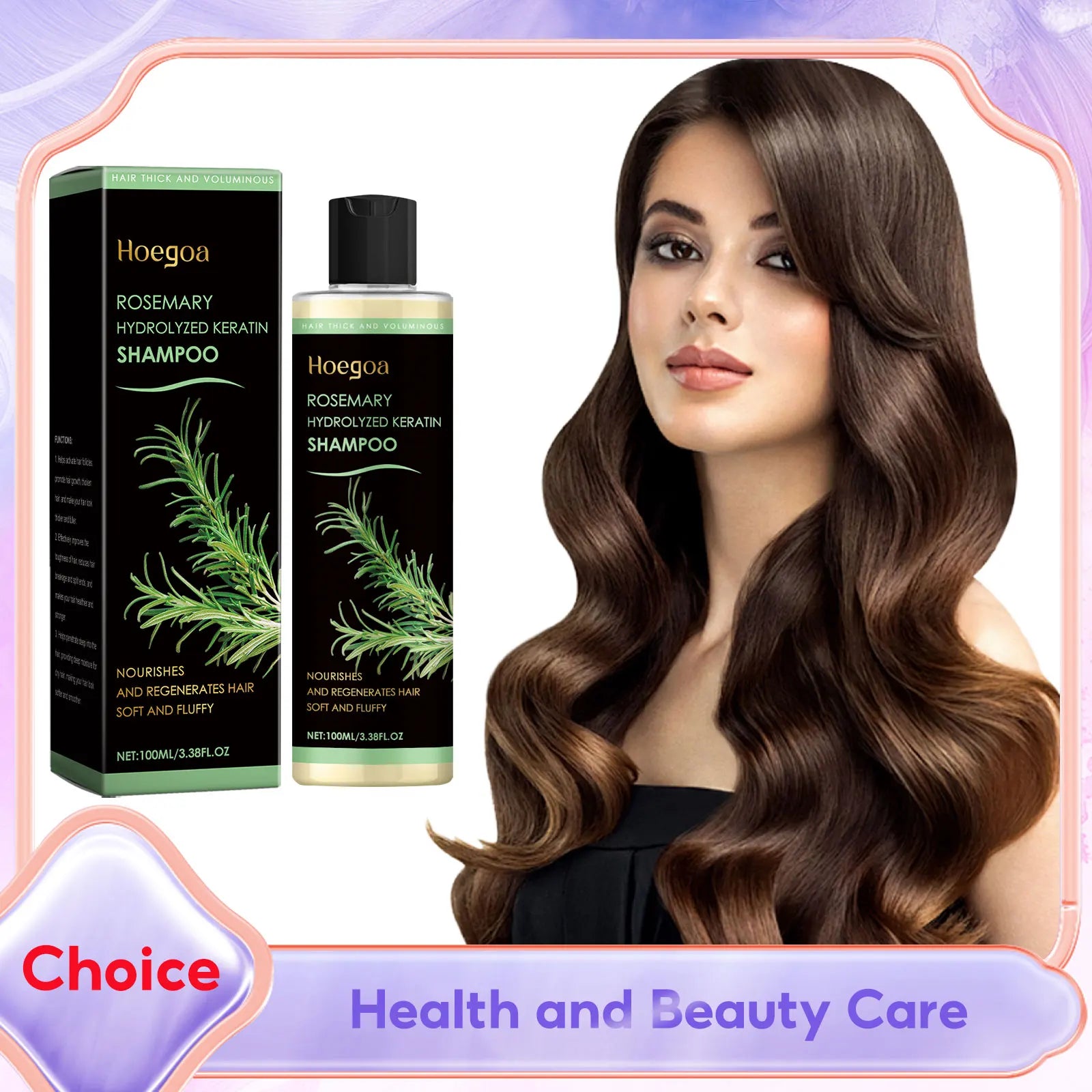 Organic Rosemary Hair Growth Shampoo Thickening Hydrolyzed Keratin Dry Frizzy Damaged Repair Moisturizing Scalp Cleaning Shampoo