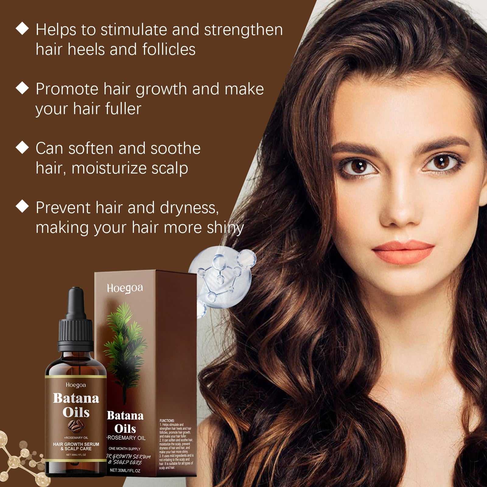 Batana Rosemary Hair Care Essential Oil Nourish Moisturize Improve Hair Quality Reduct Hair Loss Prevent Split Hair Care Product